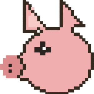ぶた イラスト 横顔 ドット絵風 かわいい 動物 無料