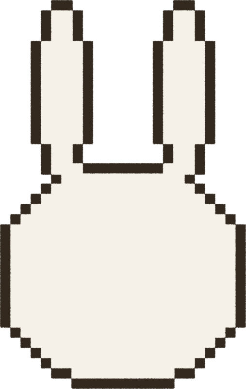 うさぎ イラスト 後ろ姿 ドット絵風 かわいい 動物 無料