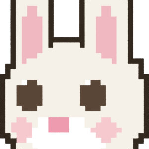 うさぎ イラスト 斜め ドット絵風 かわいい 動物 無料