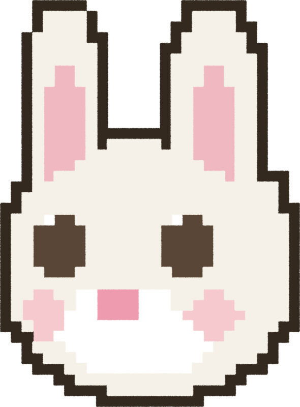 うさぎ イラスト 斜め ドット絵風 かわいい 動物 無料
