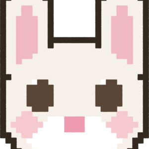 うさぎ イラスト 正面 ドット絵風 かわいい 動物 無料