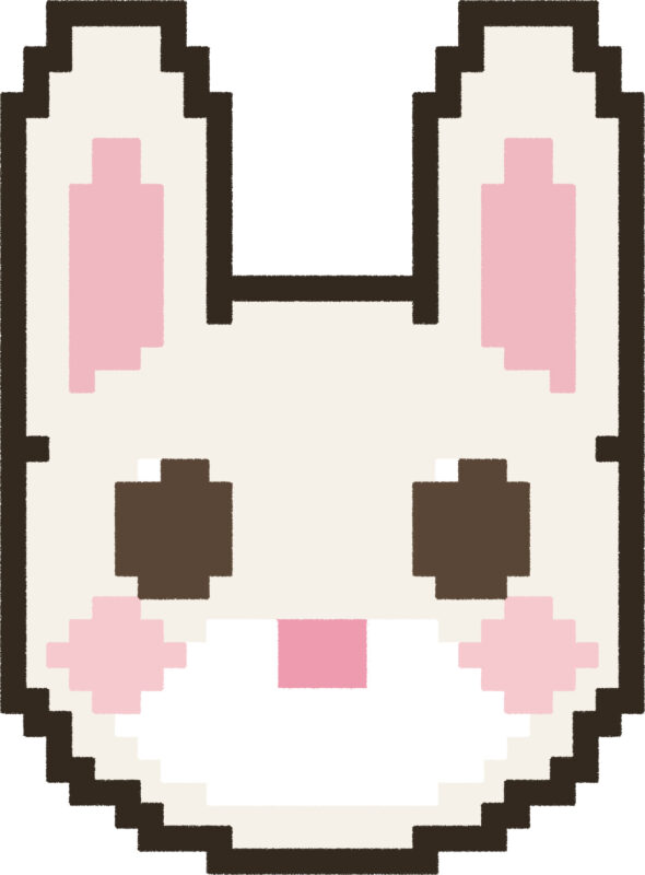 うさぎ イラスト 正面 ドット絵風 かわいい 動物 無料