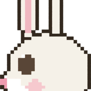 うさぎ イラスト 横顔 ドット絵風 かわいい 動物 無料