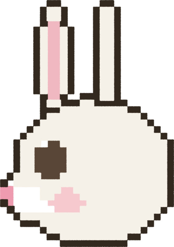 うさぎ イラスト 横顔 ドット絵風 かわいい 動物 無料