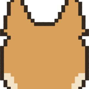 しばいぬ イラスト 後ろ姿 ドット絵風 かわいい 動物 無料