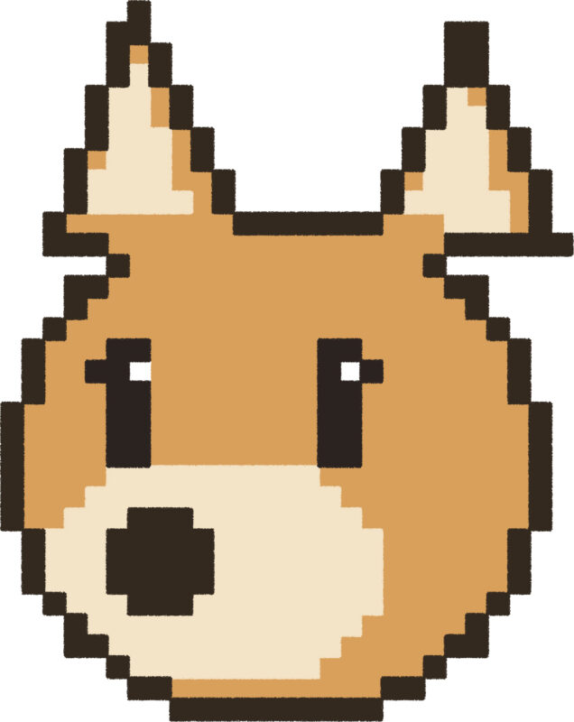 しばいぬ イラスト 斜め ドット絵風 かわいい 動物 無料