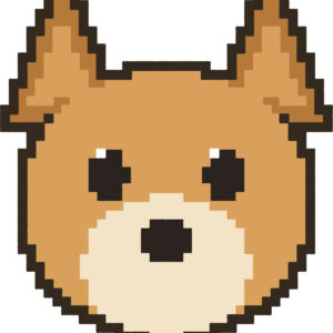しばいぬ イラスト 正面 ドット絵風 かわいい 動物 無料
