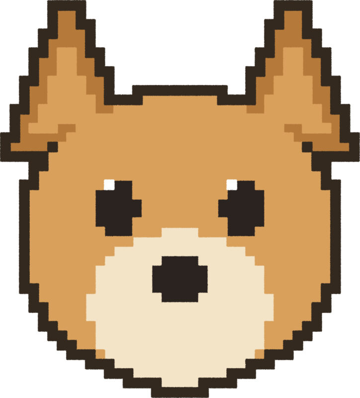 しばいぬ イラスト 正面 ドット絵風 かわいい 動物 無料