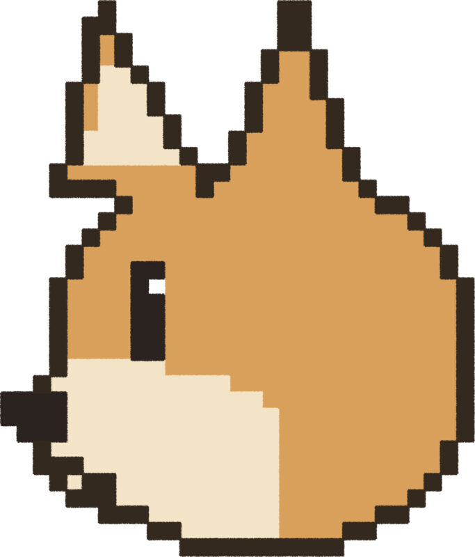 しばいぬ イラスト 横顔 ドット絵風 かわいい 動物 無料