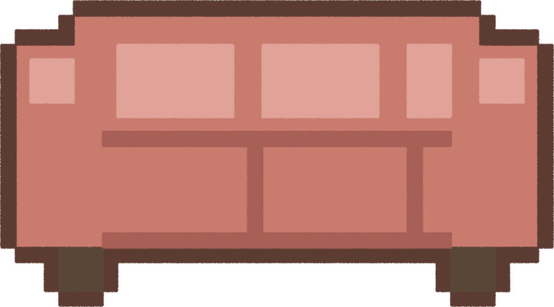 ソファ イラスト ドット絵風 かわいい お部屋 無料