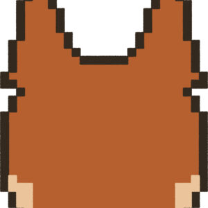 リス イラスト 後ろ姿 ドット絵風 かわいい 動物 無料