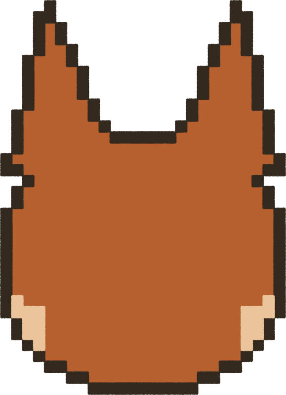 リス イラスト 後ろ姿 ドット絵風 かわいい 動物 無料