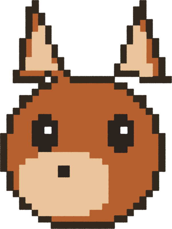 リス イラスト 斜め ドット絵風 かわいい 動物 無料