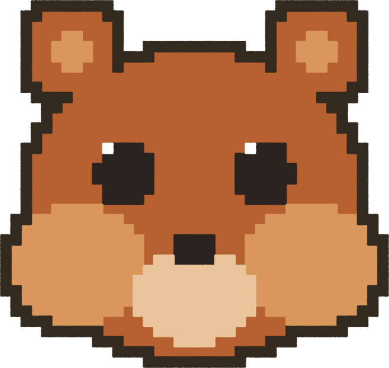 リス イラスト 正面 ドット絵風 かわいい 動物 無料