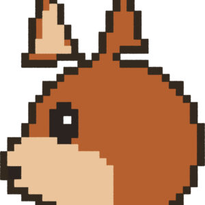 リス イラスト 横顔 ドット絵風 かわいい 動物 無料