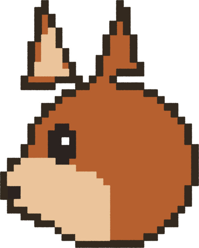 リス イラスト 横顔 ドット絵風 かわいい 動物 無料