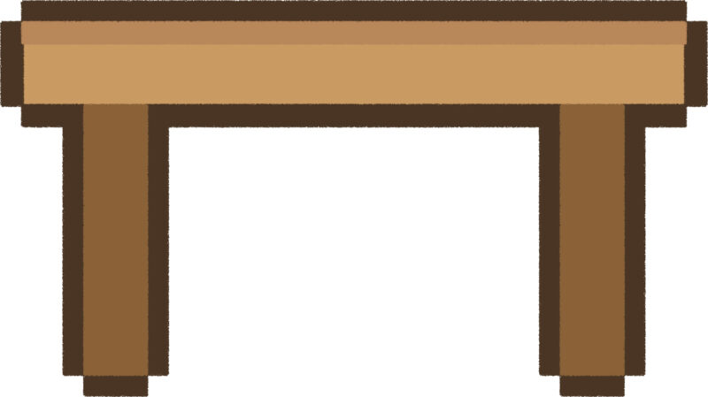 テーブル イラスト ドット絵風 かわいい お部屋 無料